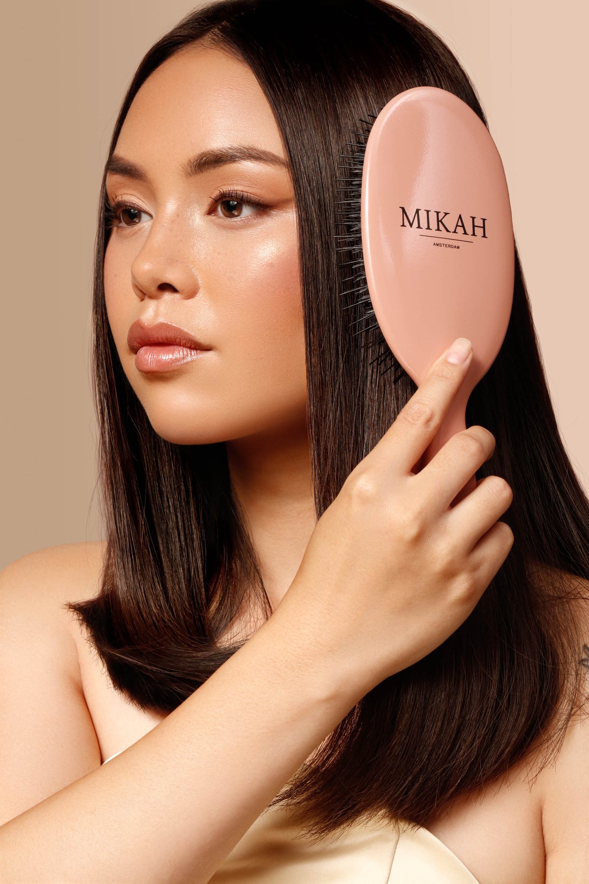 MIKAH pink detangling paddle brush for smooth, manageable hair